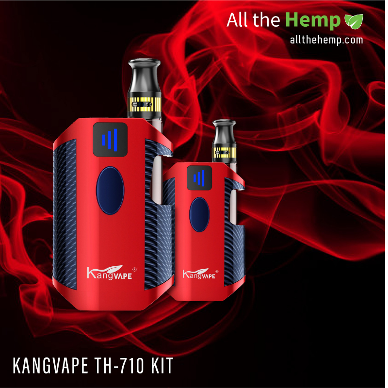 allthehemp's tweet photo. The TH-710 Box Kit by the company Kangvape is their newest and most advanced cartridge battery complete kit available in seven unique color choices each with a sleek blue pattern trim!

Get yours today at https://t.co/JyxgPC44I5

#vapenation #vapedeals #vapeokc #vapelife #cbd https://t.co/ti4jzMAdNm