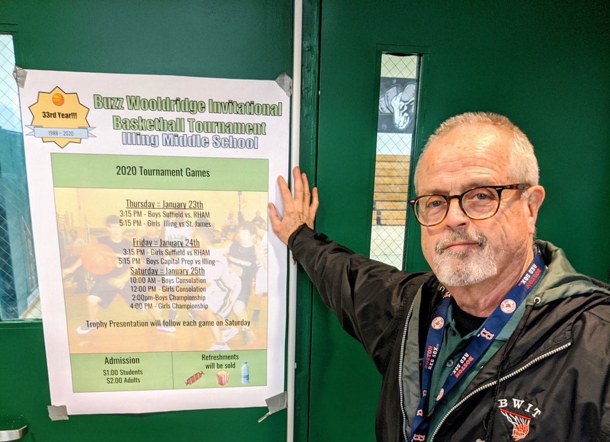 MPS_Illing's tweet photo. The BWIT is in full swing.  Here's the legend himself Buzz Wooldridge!  Yesterday Illing Girls defeated St. James and tonight the boys take on Capital Prep to determine who plays Suffield in the final.  Come on You Rams!! @mpspride https://t.co/I0z8YZvMBW