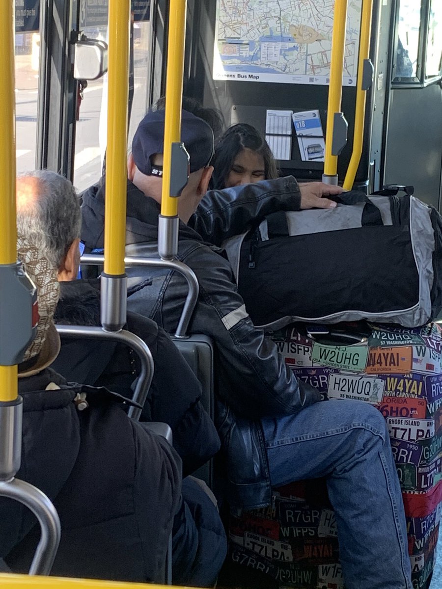JimRockaway's tweet photo. Oh oh this man is taking #Q72 to @LGAairport. The bus took forever to arrive but I didn’t have the heart to tell him it’s also going to take forever to get there because @NYCTBus & @NYC_DOT refuse to prioritize it & allow it to get stuck behind behind double parked &idling cars. https://t.co/dQfgAfomF2