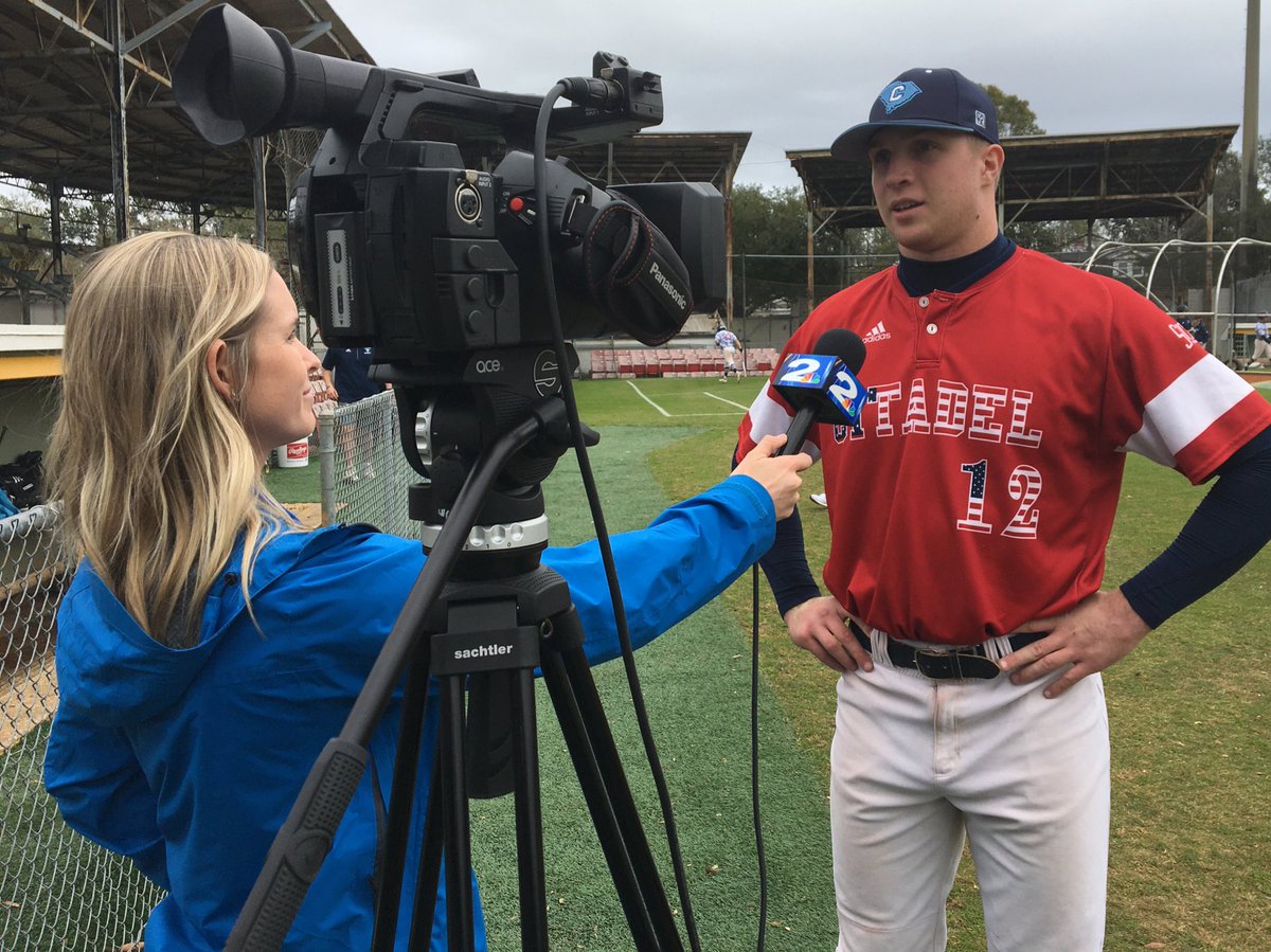CitadelBaseball's tweet photo. Kicking the season off with a little TV time. 

#DogsOnTheRise | #TheCitadel https://t.co/viUQwJ4J7A