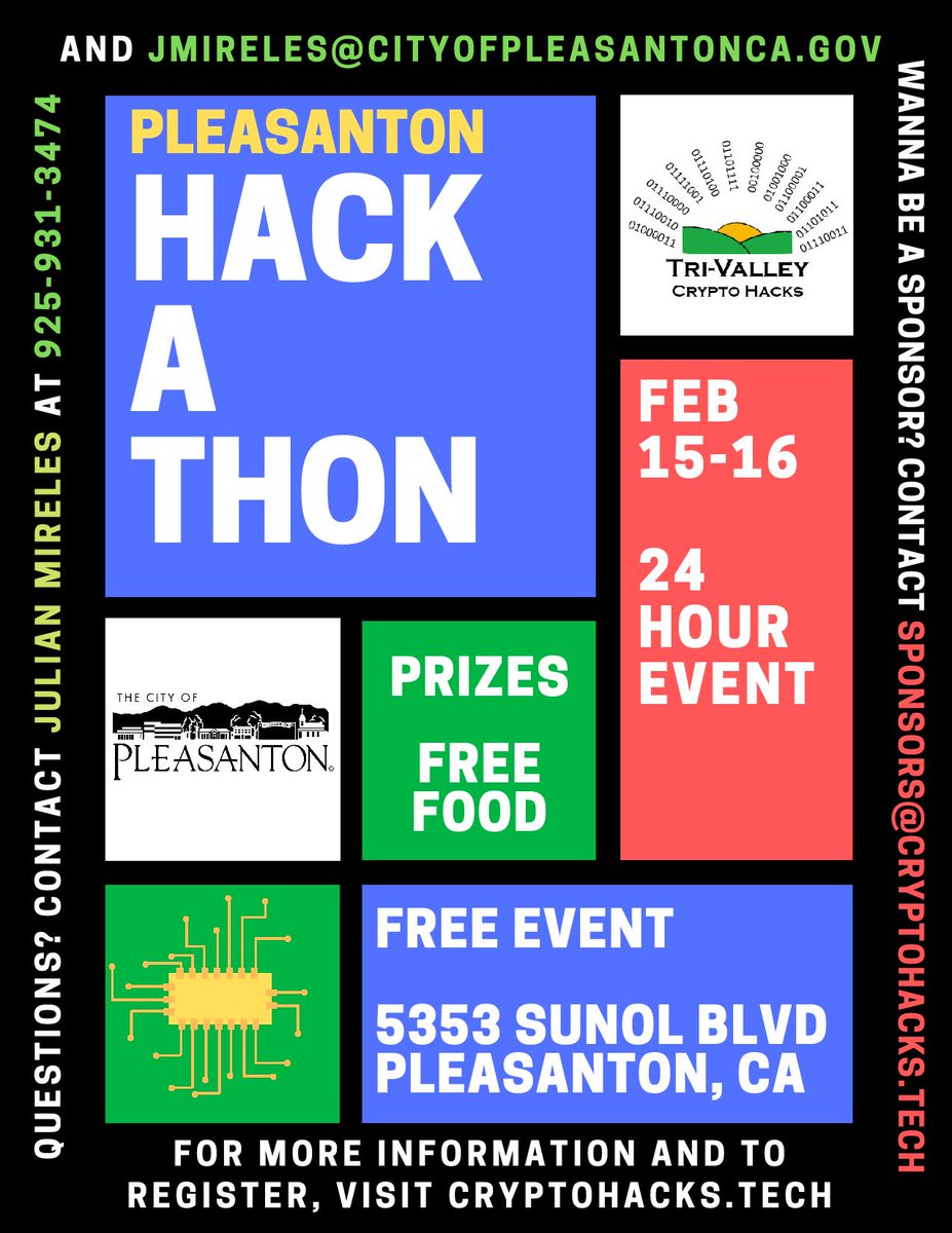 Check out Tri-Valley Crypto Hacks coming to Pleasanton next month! cryptohacks.tech