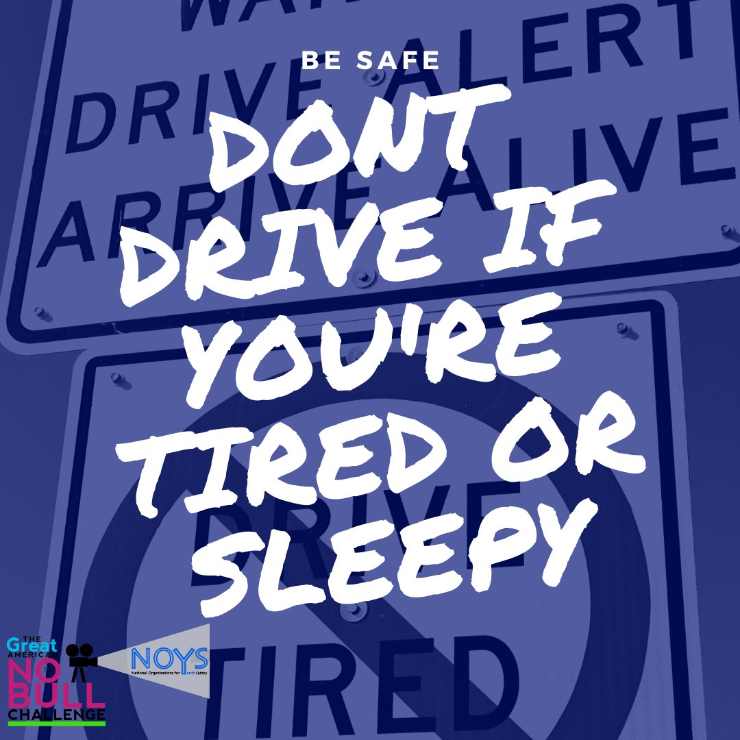 NOBULLcontest's tweet photo. Falling asleep at the wheel is clearly dangerous, but being sleepy affects your ability to drive safely even if you don’t fall asleep. #nobullchallenge #NOYSNews #traffic #trafficsafety #teentrafficsafety #drivesafe #youthsafety #impaireddriving #teen #teendriver #safedriver https://t.co/o1xoog6gAj