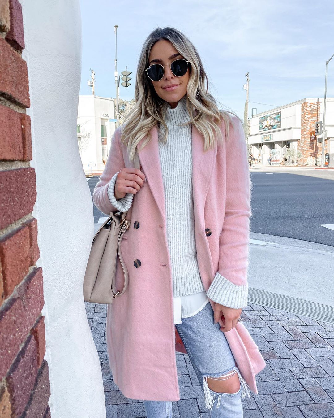 Light pink cheap coat