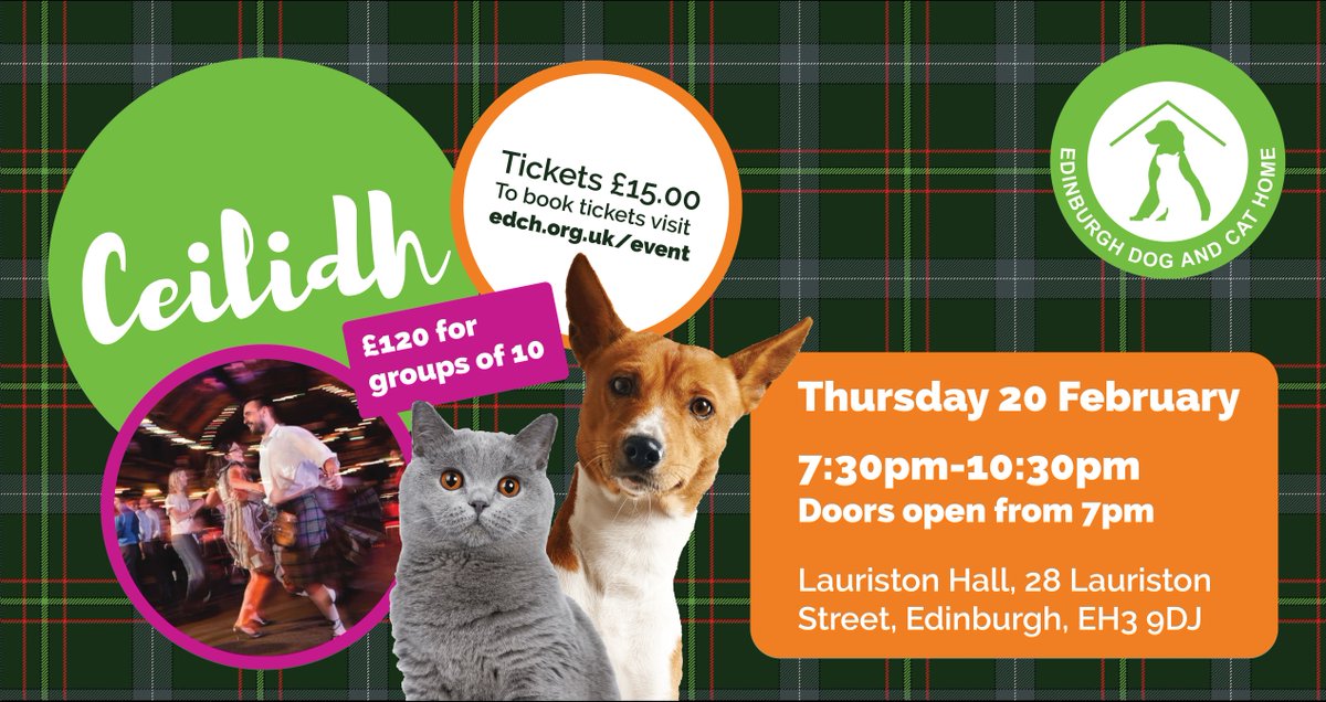 EdinDogCatHome's tweet photo. Join us on February 20 for a night of traditional Scottish Ceilidh dancing.
It's guaranteed to be a great night with @Bassrockceilidh at Lauriston Hall.
Don’t know your #DashingWhiteSergeant from your #CanadianBarnDance? Don’t worry, we’ll help.
Tickets
https://t.co/8ckypbH7Bv https://t.co/vVsKtHF9KY