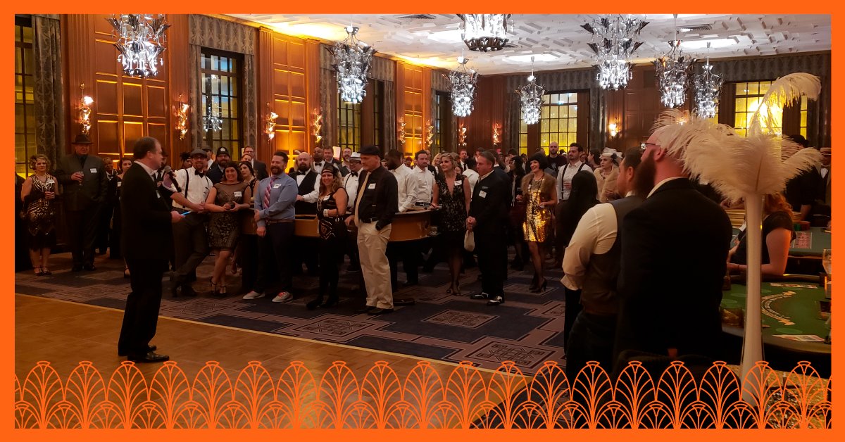 10thMagnitude's tweet photo. Our team came together to kick off the new year in style. We had a "roaring" good time and are excited for a #magnitastic 2020. #10thMagnitude #Roaring20s https://t.co/X7Y9A8NSt5