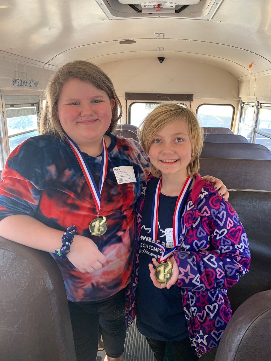 GilbertSTEMGES's tweet photo. Congratulations to these two Gilbert Gators! Lexi and Liv won first place in 3-D design for 3rd/4th graders at the Northwest Georgia Tech Competition! 🥇 #LearningIsAJourney #TakeTheFirstStep #TechComp #GESistheBest https://t.co/lxrg24V7X6