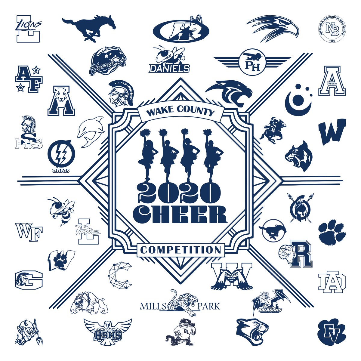 WCPSS_Athletics's tweet photo. Come out this weekend to @GreenLevelHigh and cheer on the hard working @WCPSS cheerleaders at the 2020 county cheer competition. 
Friday 6:30pm  (Middle Schools) 
Saturday 9:00am  (JV/V High Schools)
Admission is $10 per spectator
(1 free admission w/WCPSS Employee Badge ) https://t.co/wJYFTdNkdp