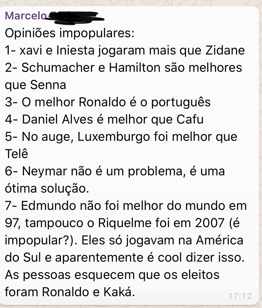 Opiniões impopulares no grupo aqui... Que acham? Qual a opinião impopular  de vocês?, image size:868x1017