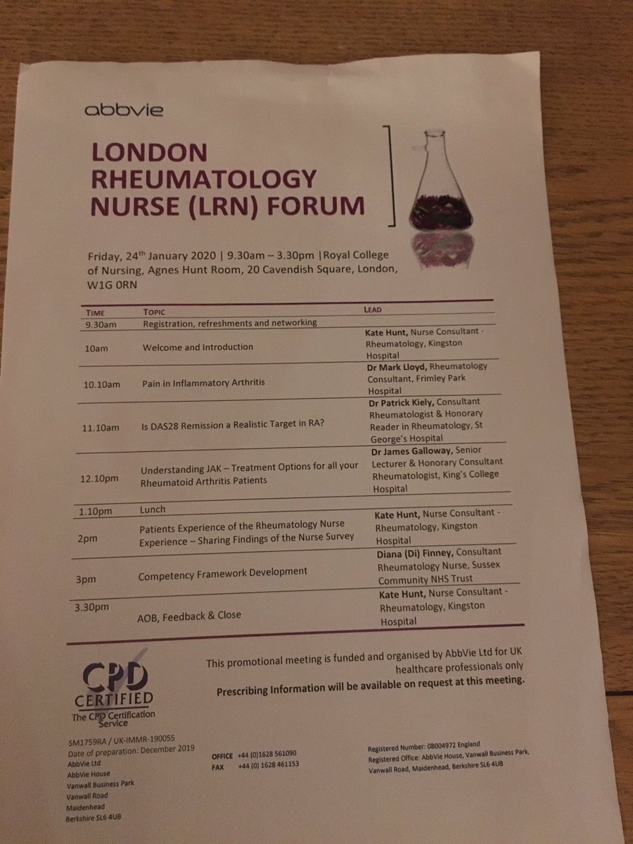 Year of the Nurse 2020. London Rheumatology Nurses Forum including inaugural presentation of RCN Nurse Competencies. Great day for Rheumatology Specialist Nurses @KingstonHospNHS