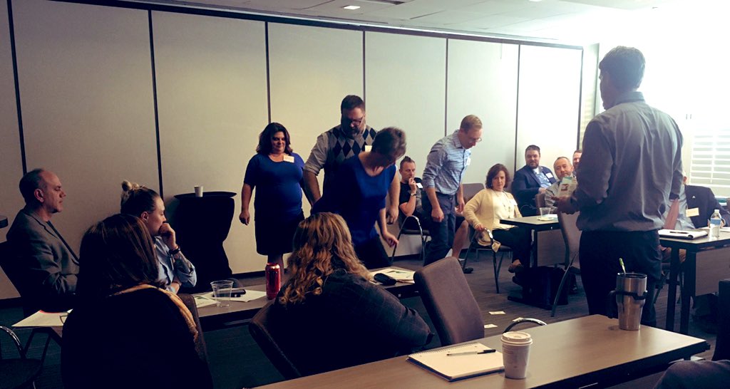 EconTeaching's tweet photo. @MClarkEcon leads volunteers through the Alchian Maze at #JETSET2020 https://t.co/Kdns6qg4rs