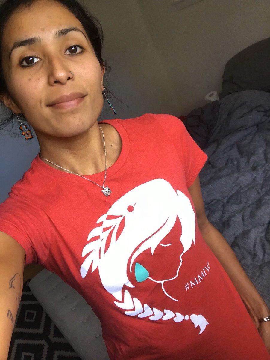 _NativeInLA's tweet photo. Currently sick in bed... BUT, TODAY: 

#WhyIWearRed 

For Selena Not Afraid, for her family, for all missing and murdered indigenous relatives and our communities. I pray for you. 

#JusticeForSal #JusticeForMMIW 
#JusticeForMMIWG2SR https://t.co/tngc5L0lzK