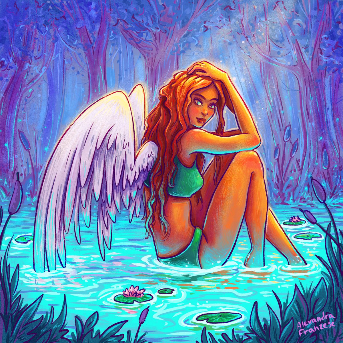 AllyArtDesigns's tweet photo. New illustration! #artistsontwitter #angel #illustration #colour_collective #colorcollective #design #drawing #painting #digitalart #digitalpainting #characterart #characterdesign #art #wings #magic #swamp #light #glow #figuredrawing #portrait #procreate @procreate #procreateart https://t.co/LIDYnhy2y6