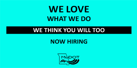 MoDOT_Southwest's tweet photo. The Southwest District is looking to hire...
-Motorist Assistance Operator with Incident Response at #Springfield
If that's you or someone you know, go to https://t.co/kNRXmQoBmO to apply or learn more about the position.
#MoDOTSW #JobOpportunity #SGFD https://t.co/FM0vtLW6o8