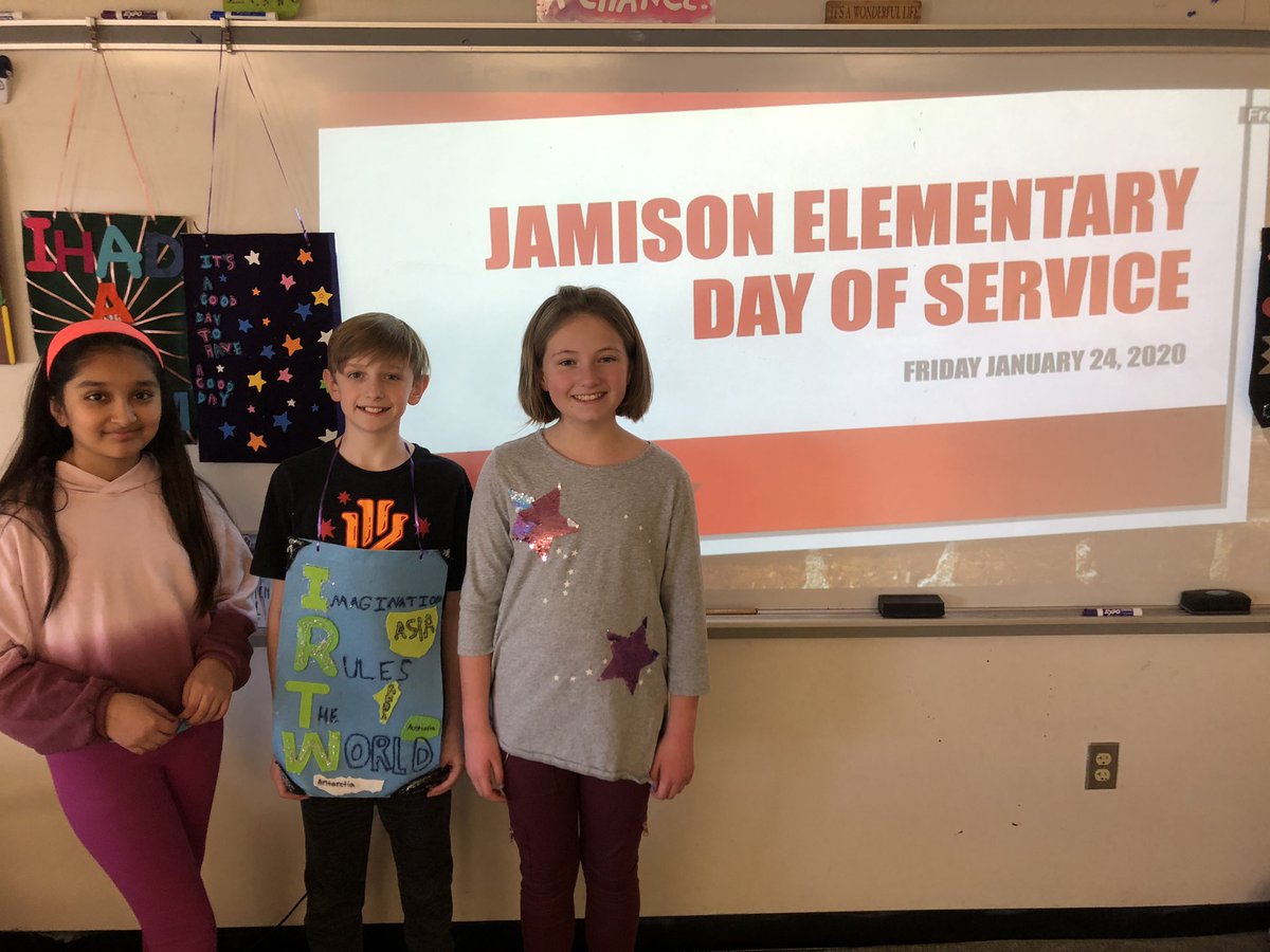 Jamison 6th graders participated in a Day of Service by creating inspirational door banners for residents of The Bridges.