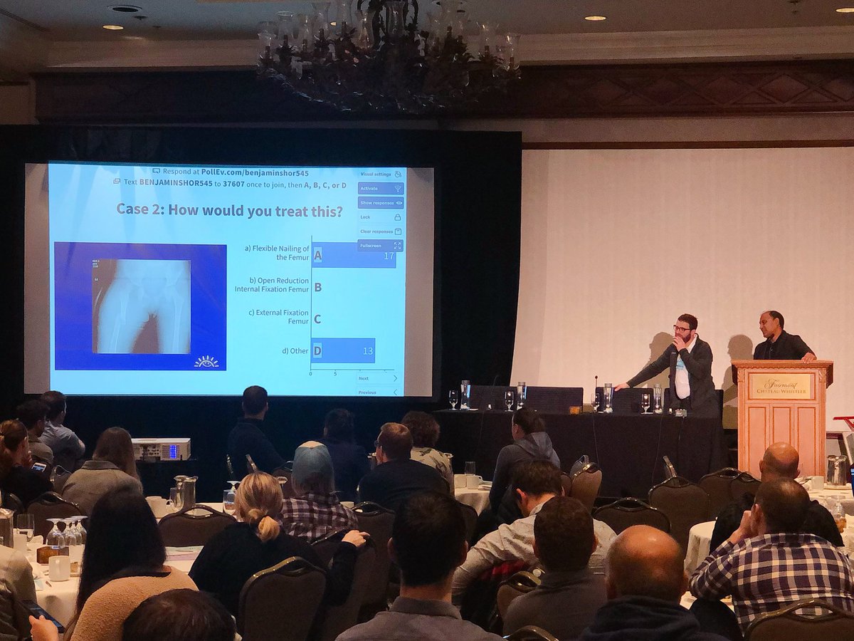 Kidsbonedoc's tweet photo. Drs. Kishore Mulpuri and Benjamin Shore lead an engaging and interactive discussion on several lower limb trauma cases. #CPOTCourse #orthopaedics #trauma #orthotwitter https://t.co/zO3v9CHlpi