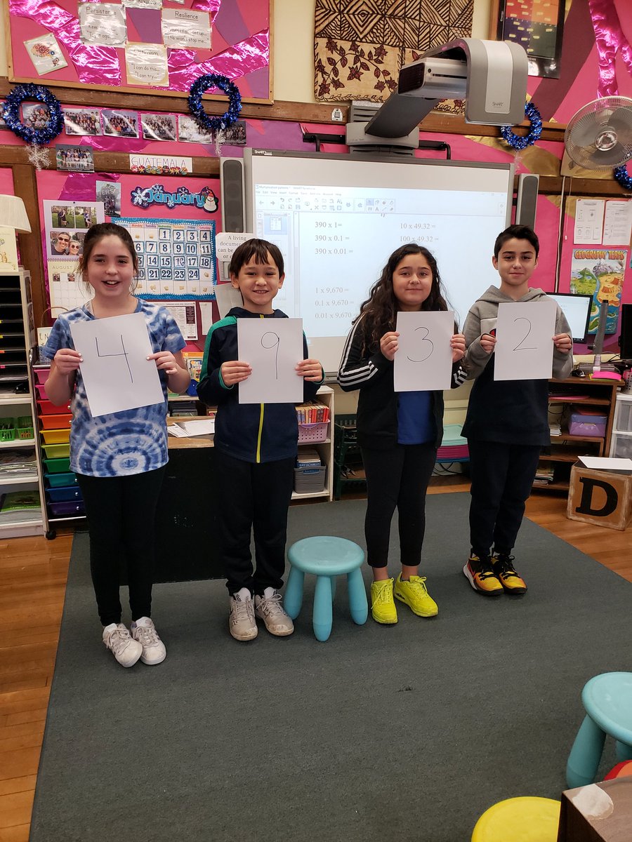 GoodstoneMrs's tweet image. Learning how base tens can be increased by moving the decimal.   We used our bodies as numbers in place values and a stool as a decimal to visualize what was happening.