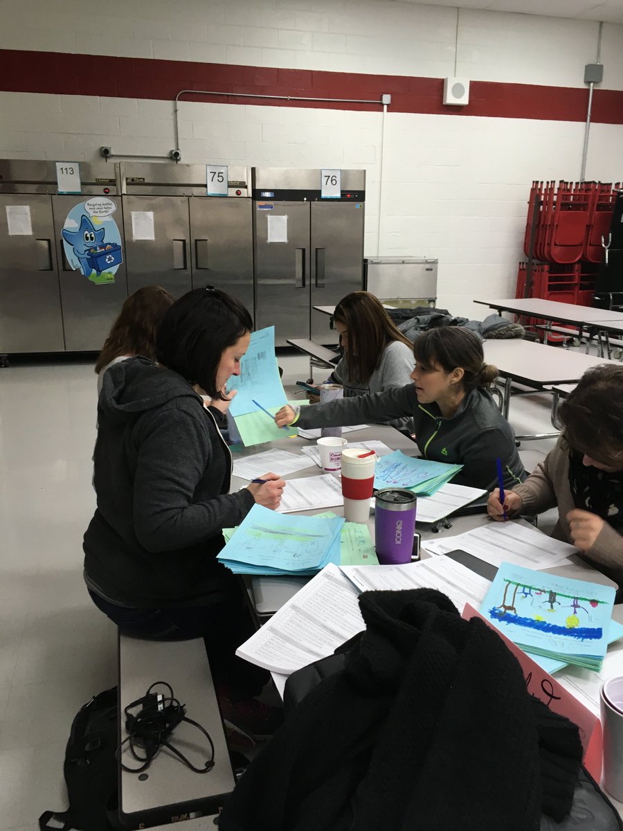 Dual Language teachers analyze biliteracy writing data and calibrate writing samples.  Keep up the great work!
