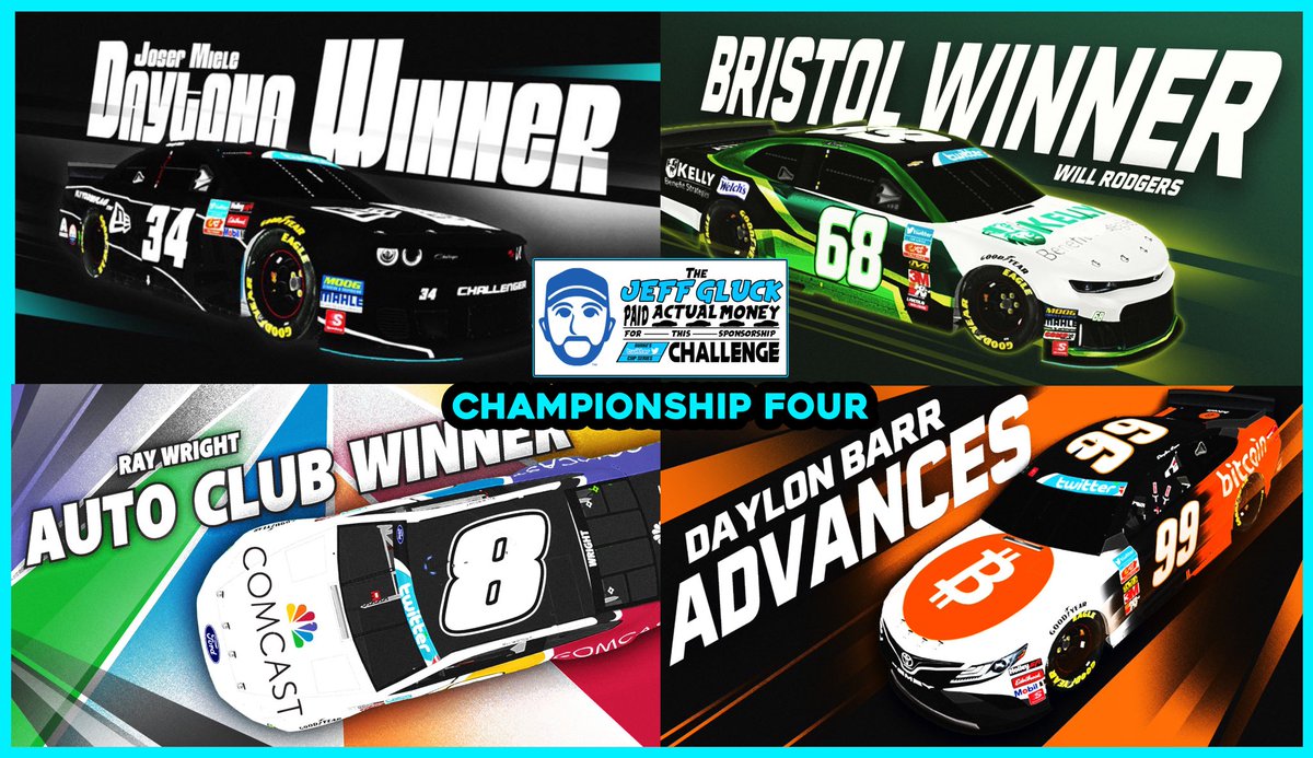 BurkesTCS's tweet photo. CHAMP 4 STARTING POSITIONS:

POLE: @BarrVisuals 
4th: @willrodgers65 
5th: @raywrightnc 
6th: @JO24F 

📺TUNE IN: https://t.co/e3Z6x7q7QS 

@jeff_gluck | #JeffGluckChallenge https://t.co/ePNl4fW0Q5