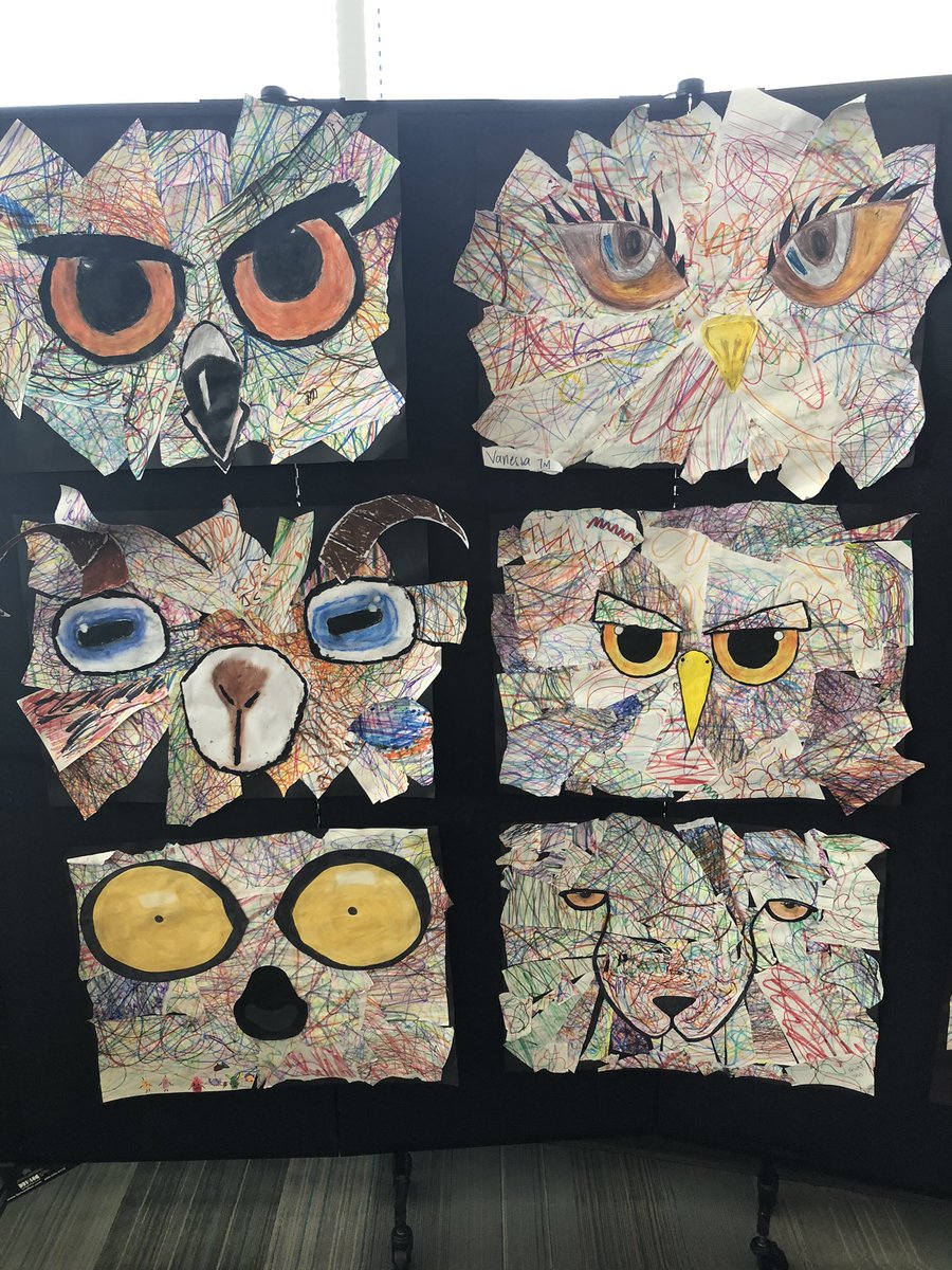 TeachWeiner's tweet image. LOVE the #WCSArt on display in the library! #WCSJoyfulLearning @ArtTeacher100