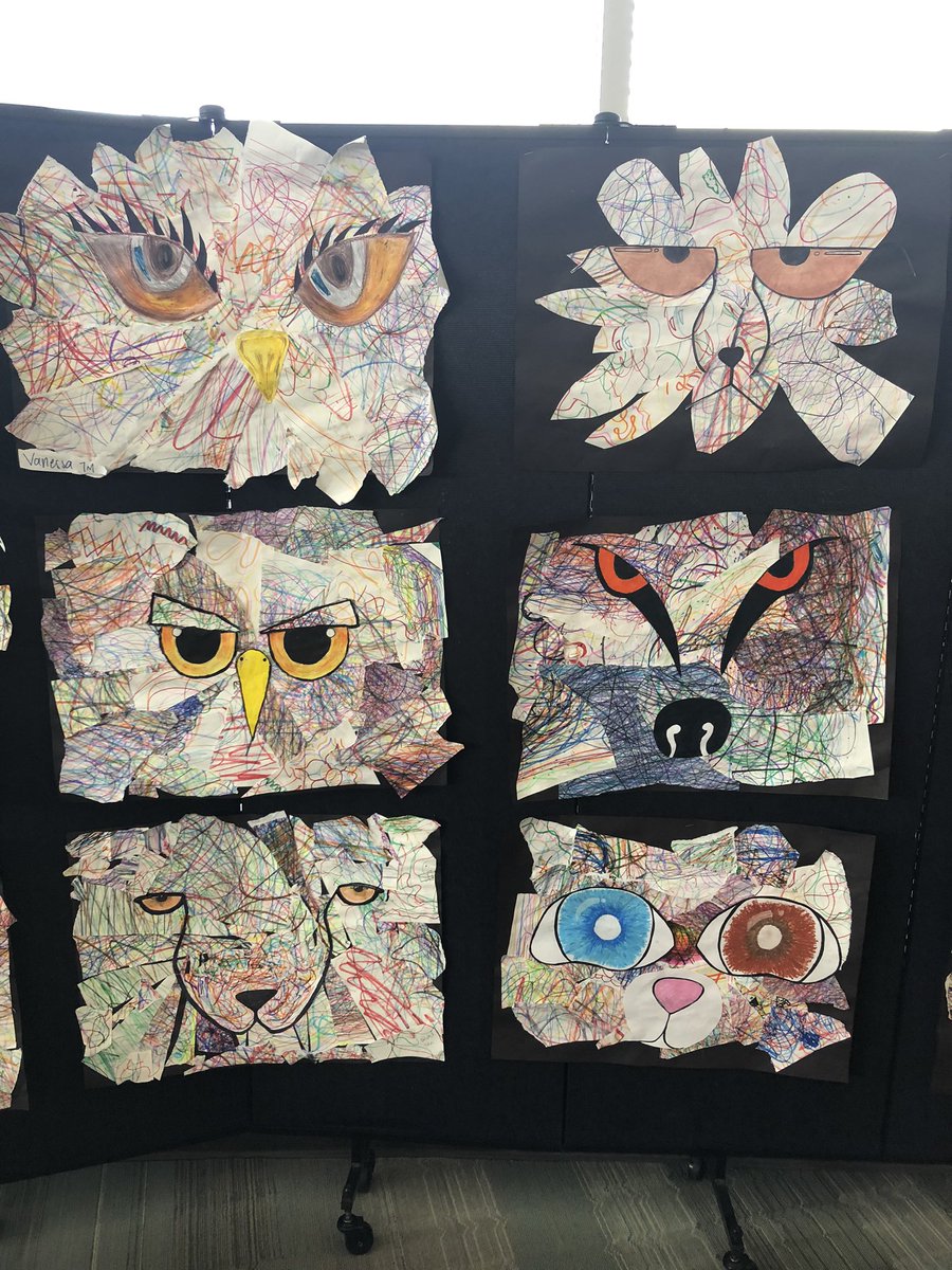 TeachWeiner's tweet image. LOVE the #WCSArt on display in the library! #WCSJoyfulLearning @ArtTeacher100