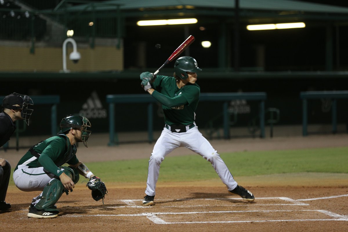 USFBaseball's tweet photo. Under the lights for the first official practice and scrimmage! 
2️⃣1️⃣ days until first pitch vs. Marist

Carry the Boat!

#HornsUp 🤘 https://t.co/PmHnfzSaxn