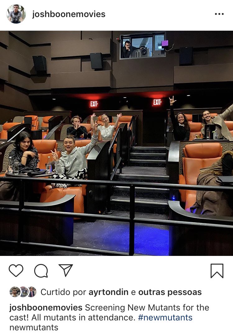The cast is watching the movie right now. #NewMutants