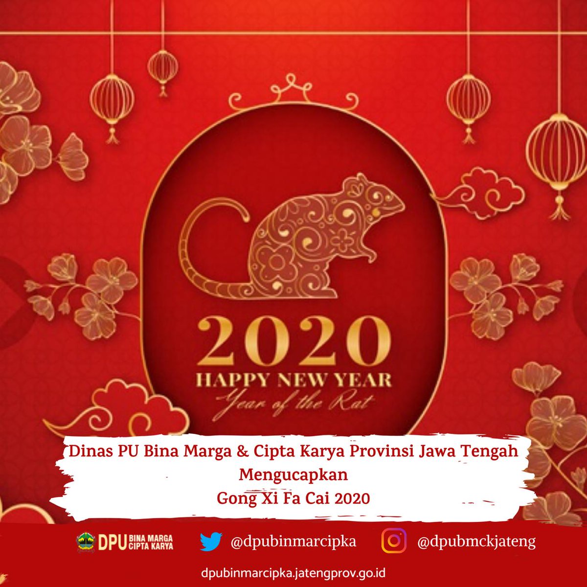 dpuprjateng's tweet photo. Selamat Tahun Baru Immlek, semoga diberi kedamaian dan kesejahteraan.
#JatengGayeng https://t.co/W4pAm4JQhJ