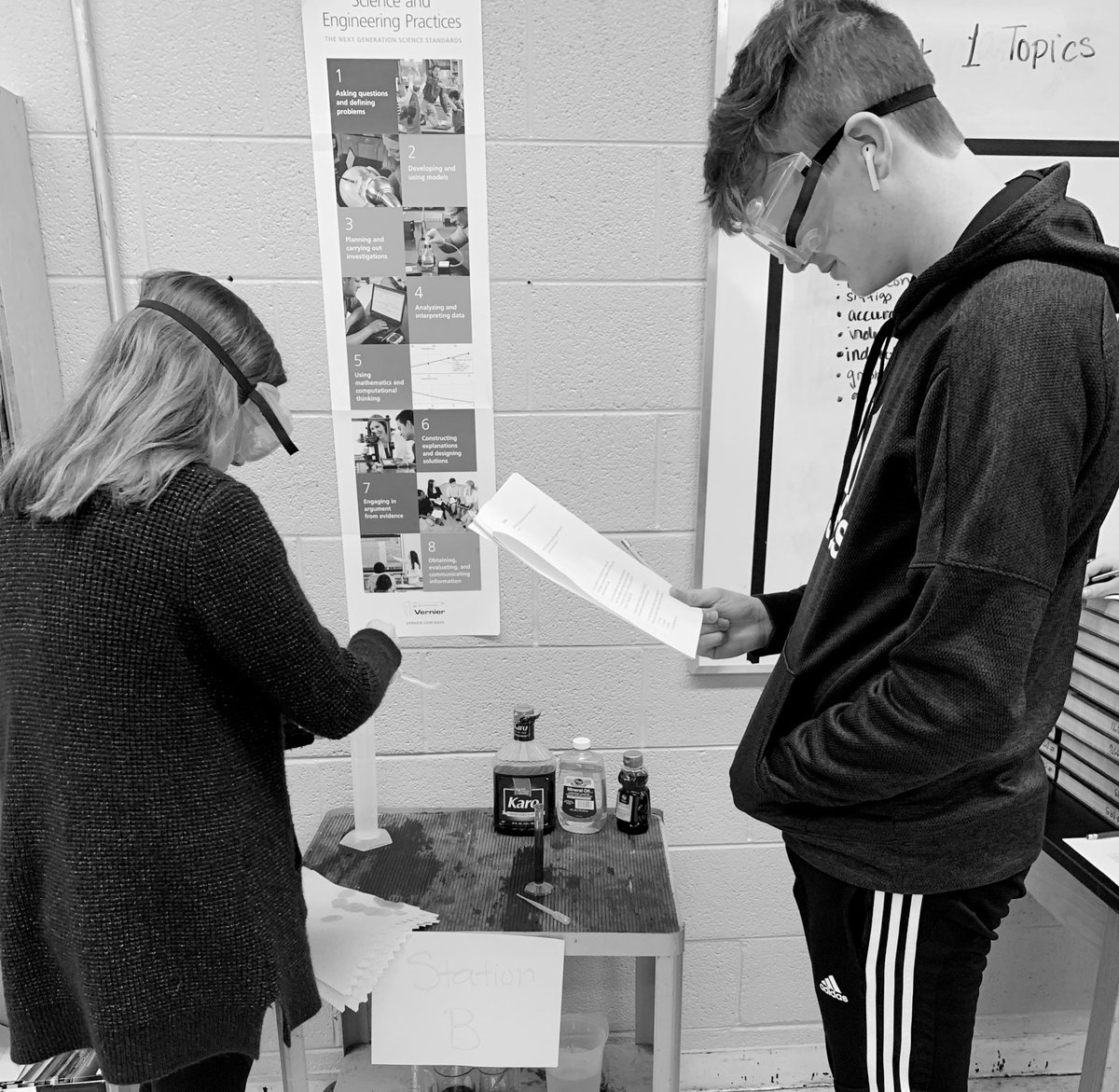 TheChemistryFox's tweet photo. Excited to see my chemistry pups working with &amp; reading the lab equipment so well this week.

Exploring so many ways to determine density. 

They also solved which metal pipe was used at the scene of the crime in the process!
#SDHSScience #Chemistry #DensityLab https://t.co/l6IWfyYMeC