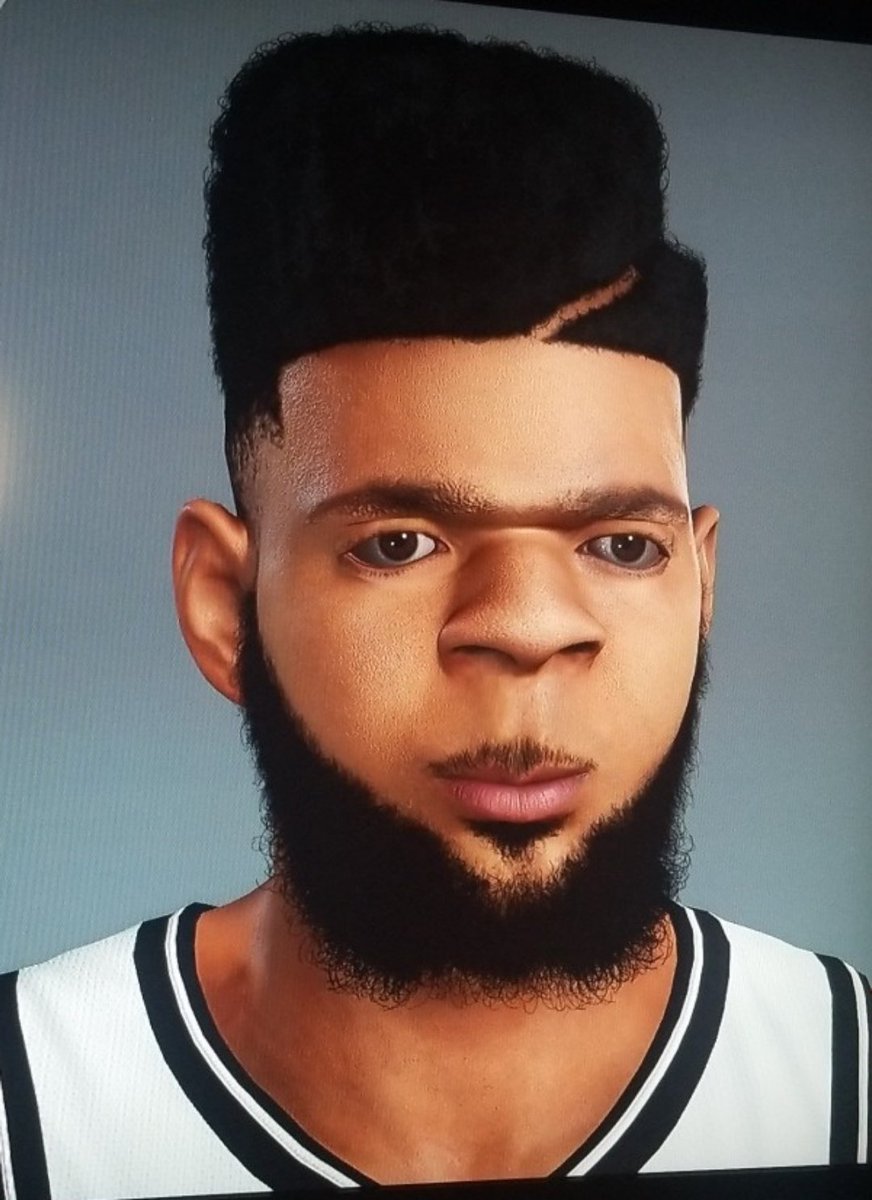 Benofkessler's tweet photo. This is my MyPlayer in NBA 2K20 his name is Reef Keef. He looks like Jaxson Hayes and only blocks, dunks and grabs rebounds. He is glorious. https://t.co/ob5yRTRmVy