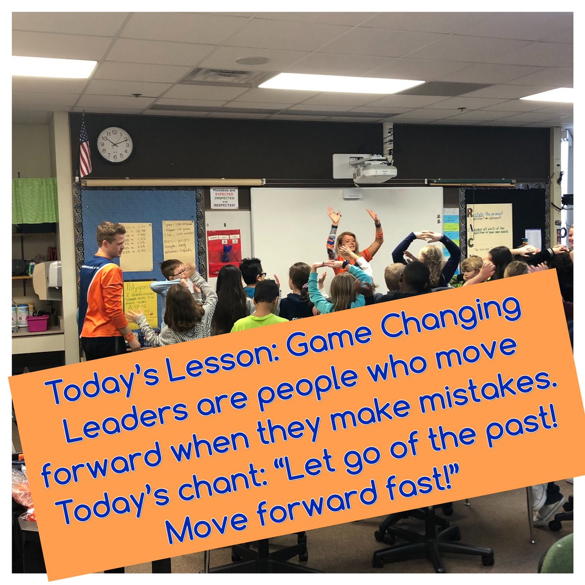 JessicaWippler's tweet photo. This team brings the energy! Our Eagles enjoy connecting with the Apex team and engaging in their leadership lessons. 
Today’s Lesson: Move Forward! Ask your student about the three things to think about after making a mistake. 
#WeAreDaytonEagles https://t.co/mupJheAraW