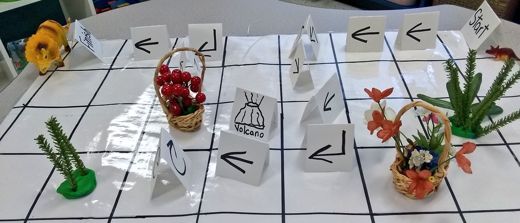 Ms_Khan_Noreen's tweet image. Looking forward to introducing #coding to students on Monday! Let's help baby dinosaur find its mother @SMYocsb #ocsb #offlinecoding