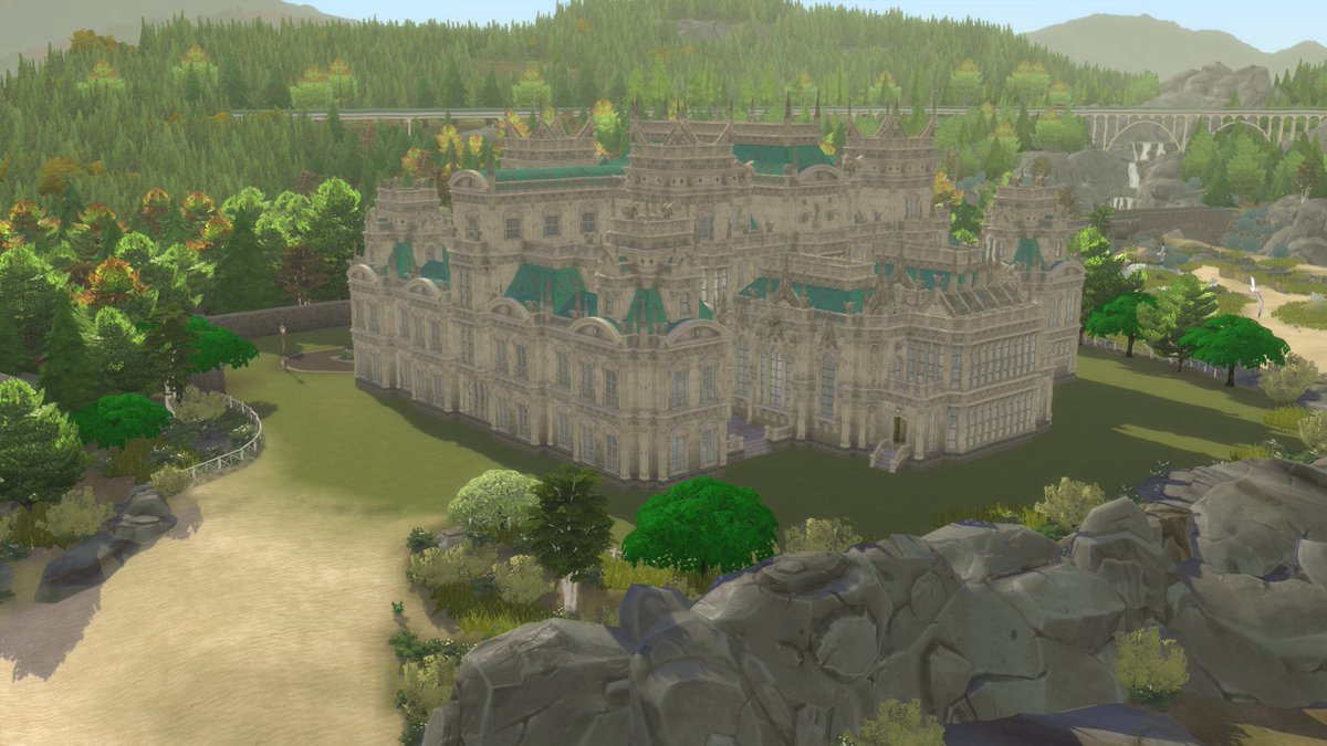 HodlThePlumbob's tweet photo. Just sharing a build I keep altering. Doubt if this version will be uploaded 'cause it's just TOO BIG! but I wanted to share. #TheSims4 #ShowUsYourBuilds https://t.co/2f06krViGN