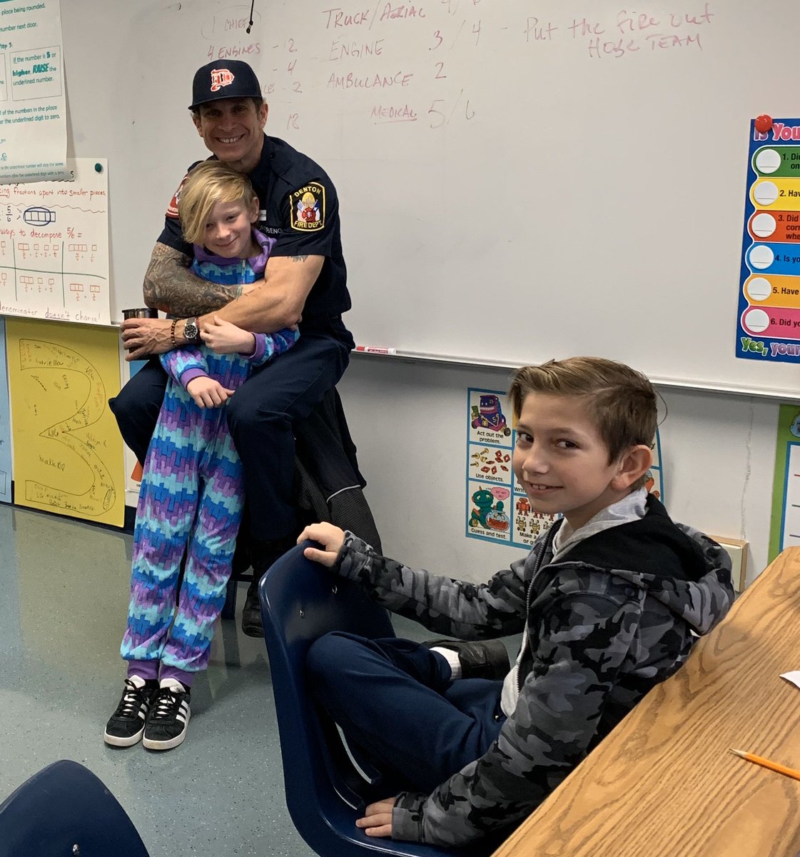 SamHouston1982's tweet photo. College and Career Week was a great success. The presentation by Denton Municipal Electric was super fun for our 4th graders.  Students also heard from an Aerospace Engineer and a Fireman. Thanks again to all the parents who presented this week!#TexansLearning https://t.co/lfN216n1cS