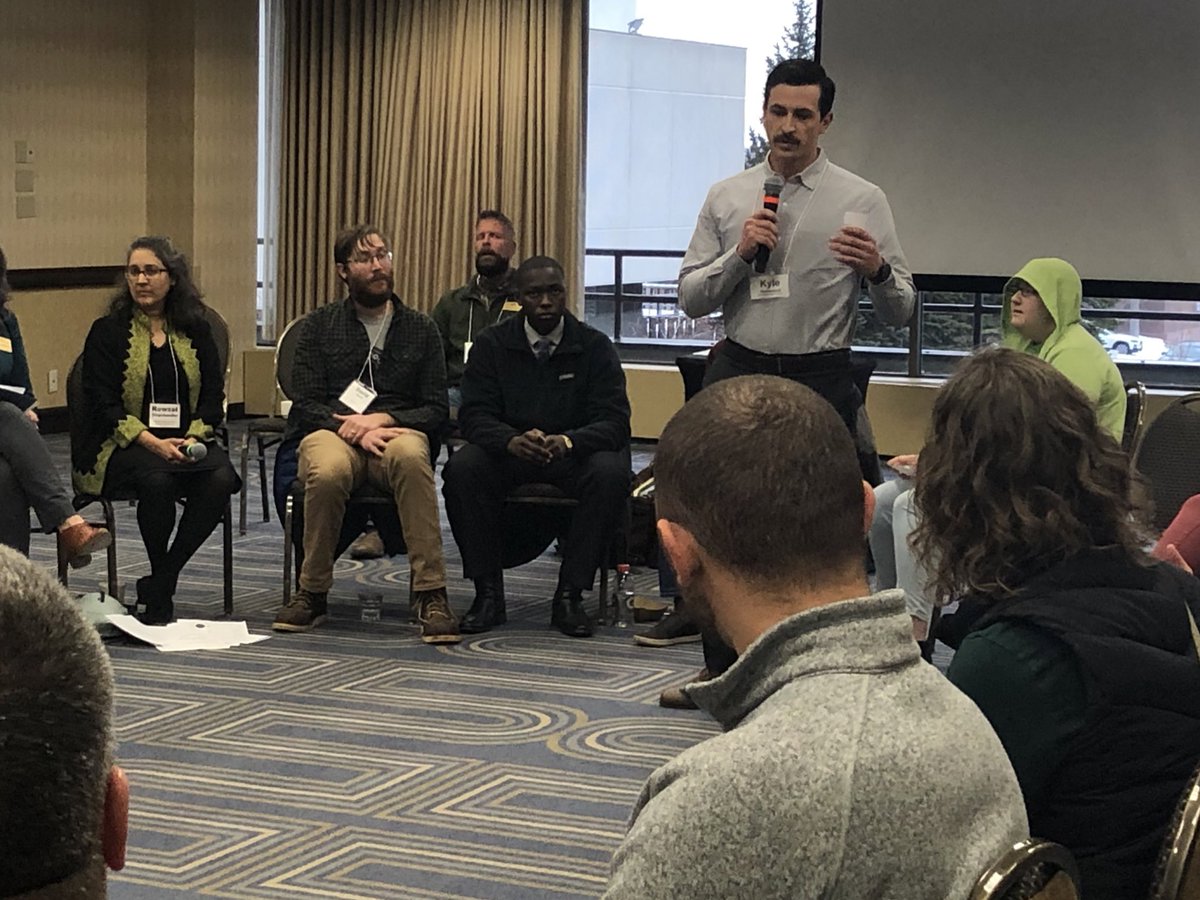 Really happy to see Kyle Hildebrandt who leads the the @bha_mn U of MN  Club speaking to a large group at the <a href="/mndnr/">Minnesota DNR</a> #DNRroundtable about “young voices connecting to the outdoors”. #publiclandowner #conservation #futureleaders