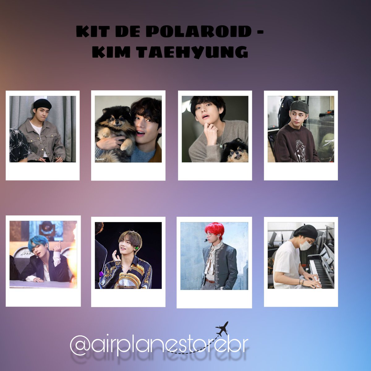 AirplaneStorebr's tweet photo. Kit Polaroid - KIM TAEHYUNG 
⠀
• R$ 19,00 + frete⠀
• Pedidos via dm
• Pagamento por transferência, boleto e picpay https://t.co/9YwIqRzmW8