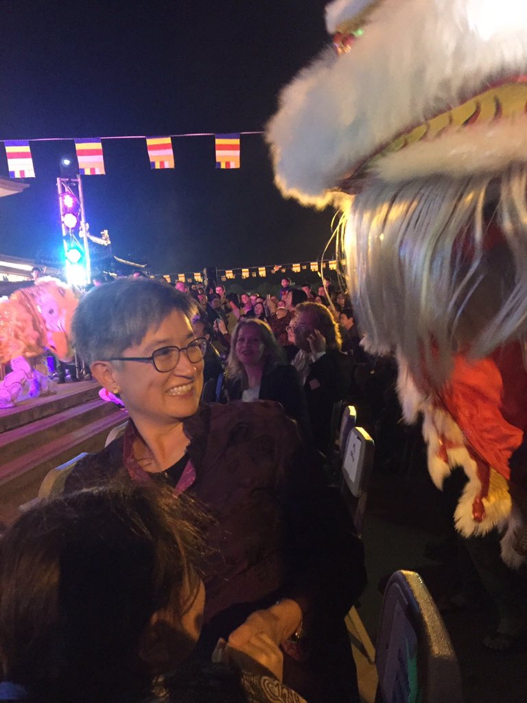 SenatorWong's tweet photo. Wonderful new year celebration at Zhu Lin temple last night. Health, happiness and harmony to all. #GongXiFaCai https://t.co/P8z7h3gBEM