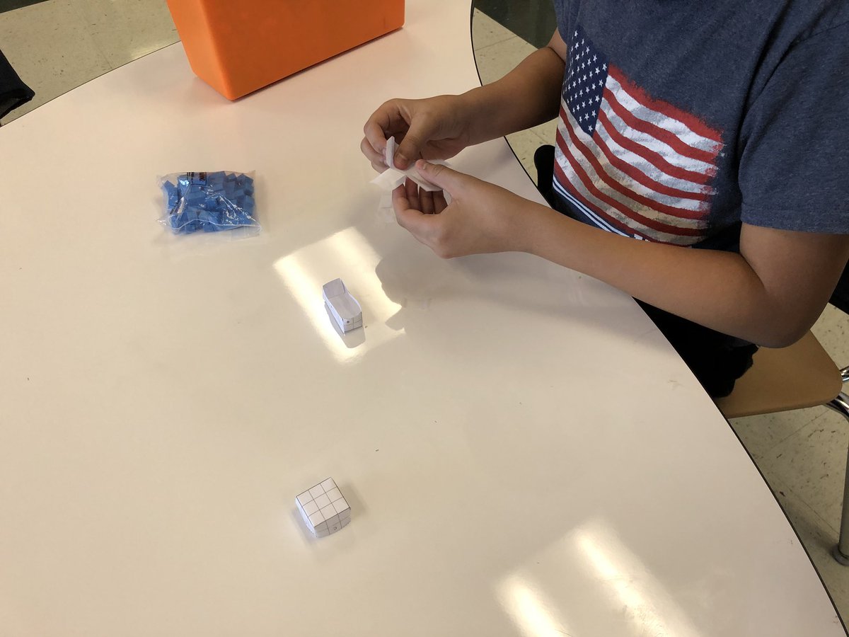 bridget_matos's tweet photo. Building rectangular prisms with unit cubes! @NMSpecServ_NJ https://t.co/ccBmeyS1VH