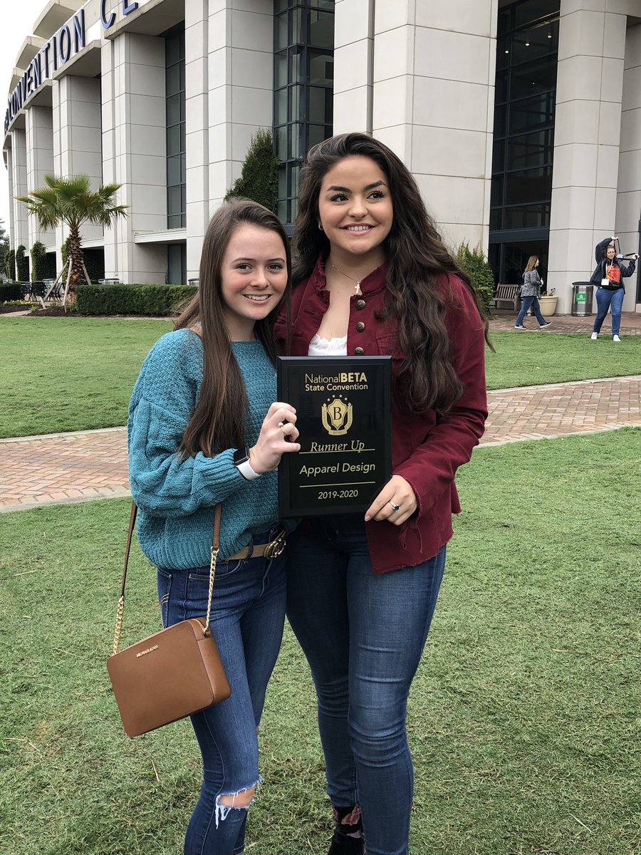 Senior Isabella Martinez and Sophomore Laurel Bixler bringing <a href="/RichmondHill_HS/">Richmond Hill High</a> a 2nd place apparel design win in a whole new competition category!