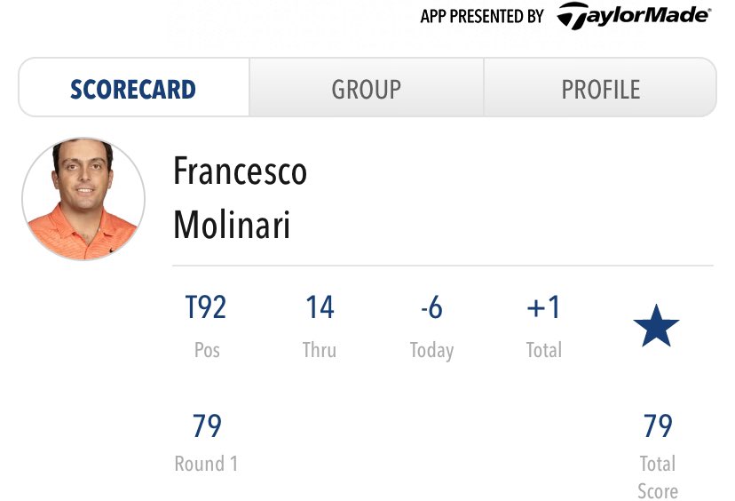 Keep it up <a href="/F_Molinari/">Francesco Molinari</a> so I can #SeeYouAtTorrey tomorrow! <a href="/FarmersInsOpen/">Farmers Ins Open</a>  sei in fiamme oggi! 🔥🔥🔥⛳️