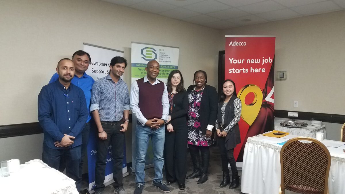 cecs_sk's tweet photo. Un excellent mini-foire d'emplois aujourd'hui avec @CFSRegina au @RamadaPlazaYQR. Au-dessus de 100 personnes se sont prรฉsentรฉs pour passer en entrevue avec @AdeccoCanada, @cibc et #PizzaDepot.
#Emploi #Immigration #NouveauArrivant #Employabilitรฉ
@CitImmCanFR https://t.co/lYcL3FyJ8l
