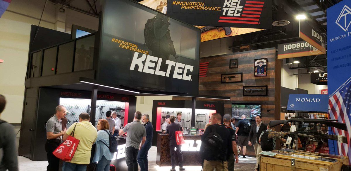 EDECorporation's tweet photo. Last day of #shotshow2020 here's a sneak peek at #keltec exhibit. #tradeshow #eventmarketing #design https://t.co/Y3Fs6zMtKY
