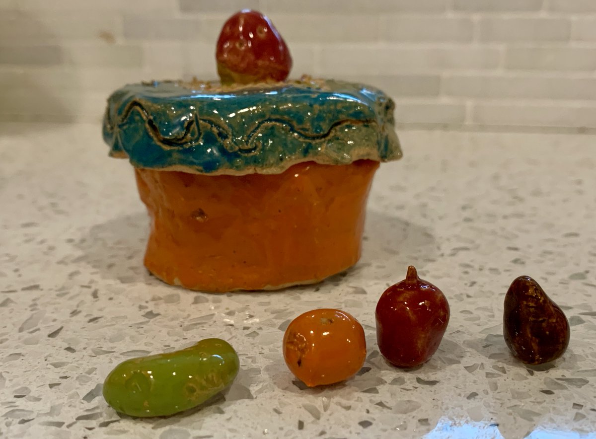 On the 18th - 24th days of #OneHealthMonth my daughters gave to me: a whole ceramic fruit container, with lid, and fruits! It's awesome and it was totally worth the wait! Fruits are plants!! The health of plants, animals, environment and humans = #OneHealth