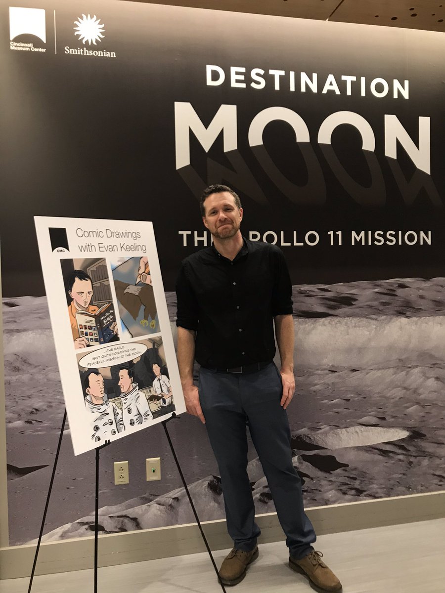 CincyMuseum's tweet photo. Our Drink and Draw with @etkeeling tonight (Jan 24) is free with a Destination Moon ticket. Please buy a ticket for #DestinationMoon anytime from 6-8 pm and join us (last entry is 8 p.m.) https://t.co/aT0GZNaPuk. #CMCmoon https://t.co/Q8yFQ61jgb