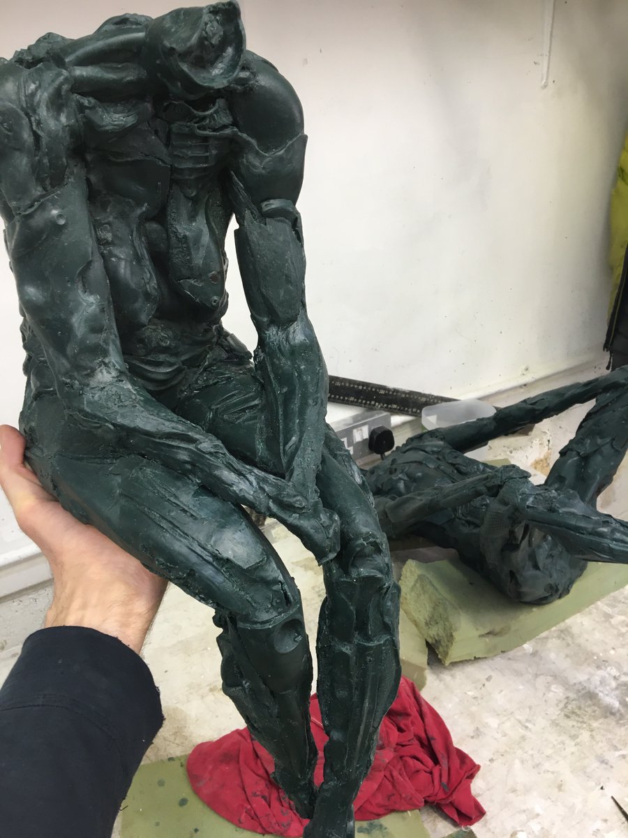 nickc22creative's tweet photo. So good to back at @scartworks today to see where the magic happens - and do a bit of fettling on a second copy of King and Queen #sculpture #art #bronze #moulding https://t.co/olFipevGcJ