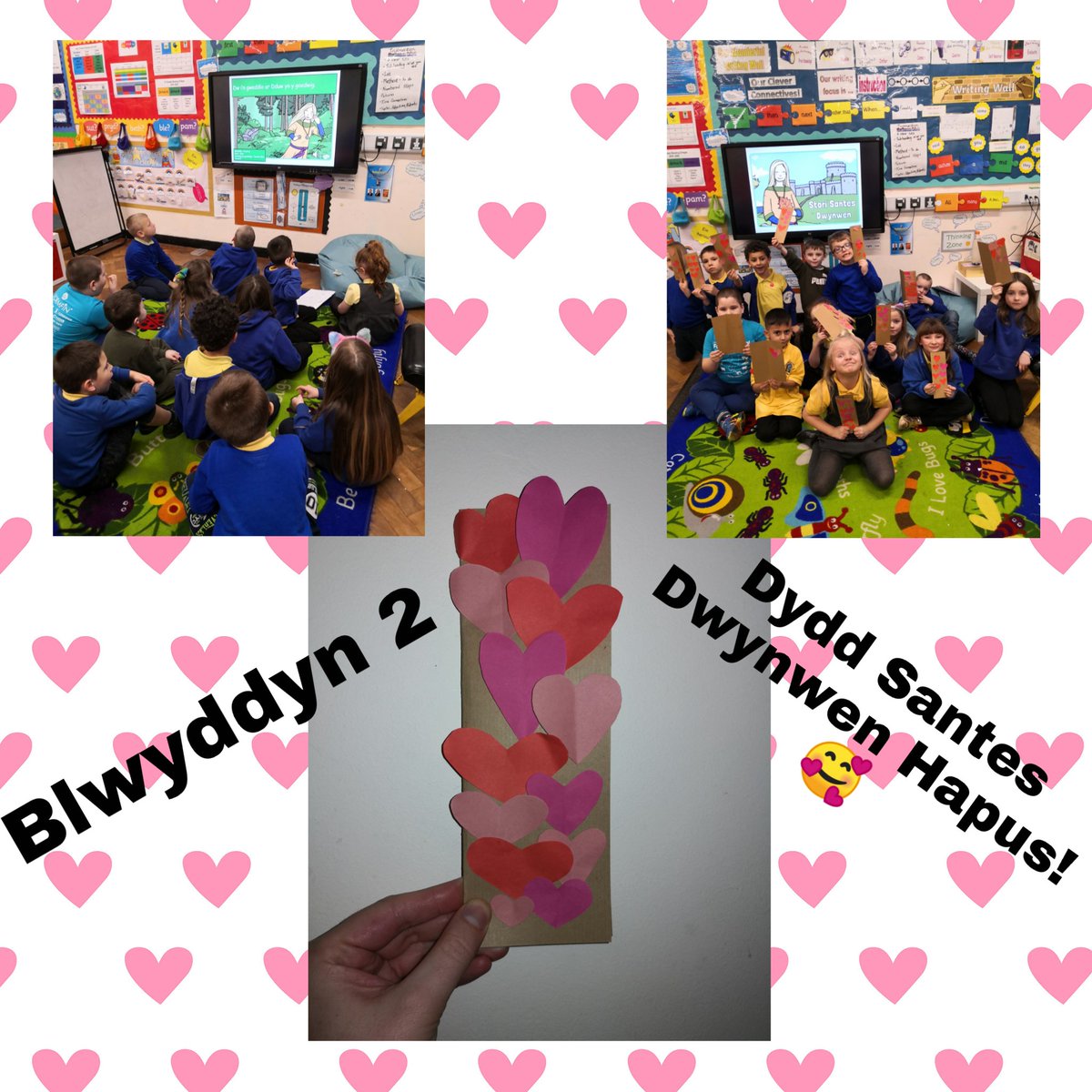 portmeadp's tweet photo. Year 2 learnt about Santes Dwynwen. We then created a card that represented her love for the people of Wales using craft material and symmetry. #pmdpy2 #pmdpea #pmdpcym #pmdpart https://t.co/A08KlPd9eQ