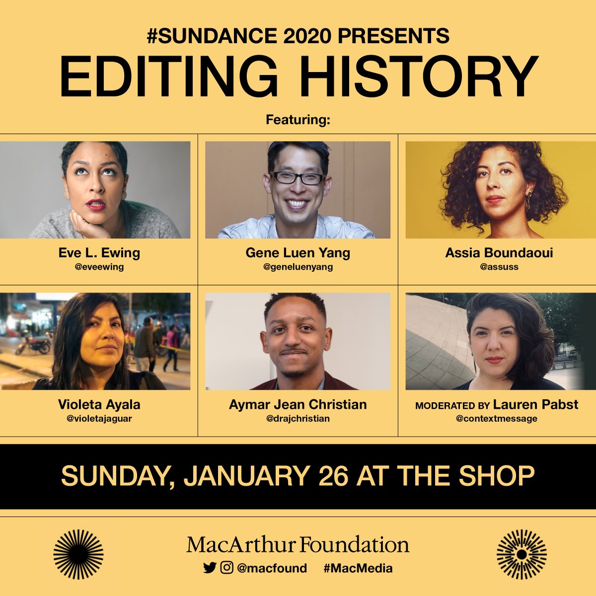 Right now at @sundancefest, MacArthur's @contextmessage will moderate a panel on crafting more accurate, just, and inclusive narratives. Follow the conversation: #MacMedia #Sundance 

@eveewing
@geneluenyang
@assuss
@violetajaguar 

Learn more: bit.ly/3aHnmny