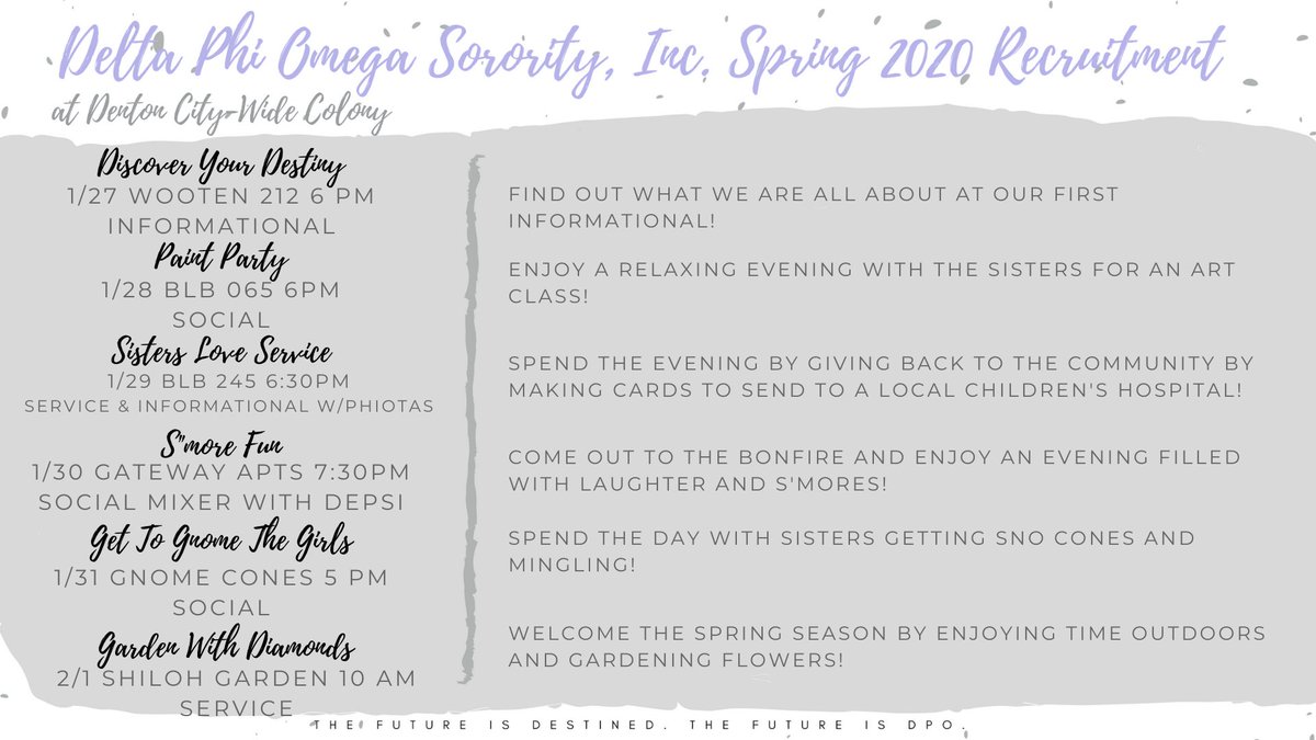 DPODenton's tweet image. Ready to join the BEST sisterhood? Attend our recruitment events starting next week! 

You must attend one informational, one service, and one social event to be eligible! 💓 #GODPO