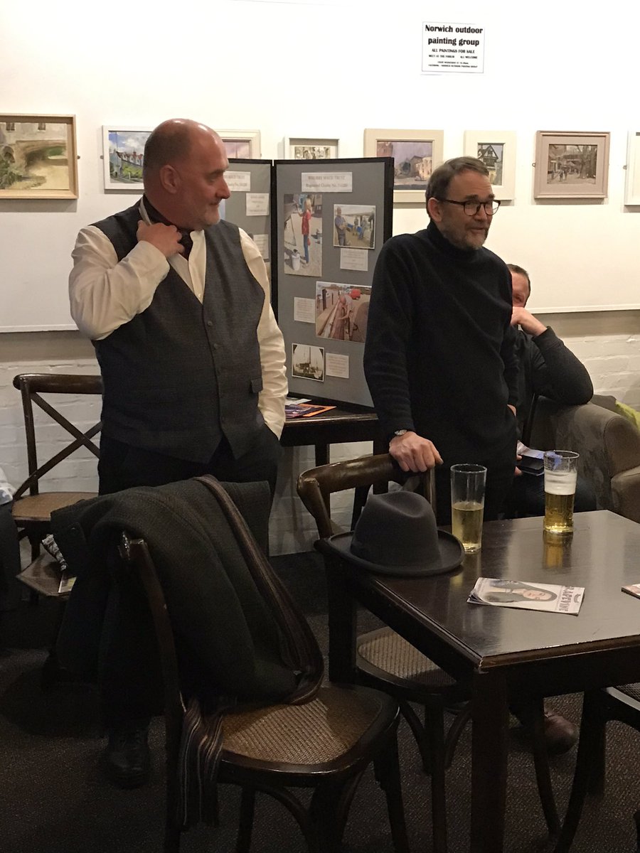 george_mckay's tweet photo. Post-show q&amp;a in the @Maddermarket bar @timboblane and Jo Edye have the audience in hysterics with tales of writing songs and script about wherries &amp; the Norfolk Broads @CrudeApache #attheturningofthetide last 2 shows Saturday, if you can get a ticket https://t.co/gLMVvmSFVU
