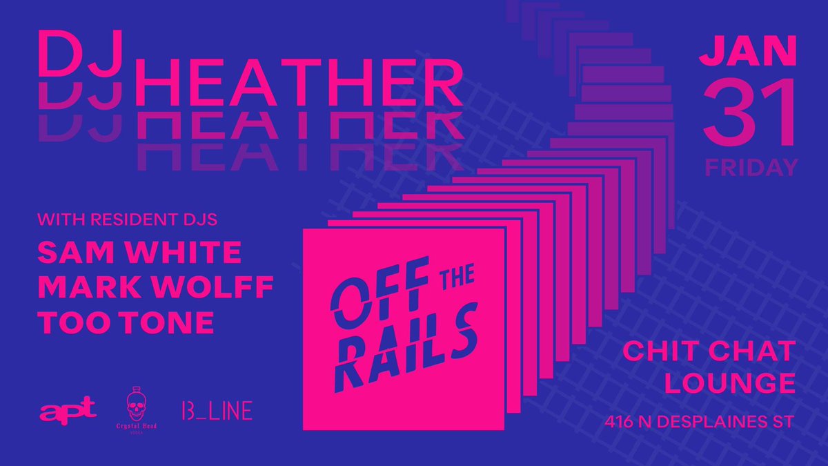 djheather's tweet photo. #NextFriday #Chicago #OffTheRails #ChitChatLounge 💥 https://t.co/gh0RXYC770