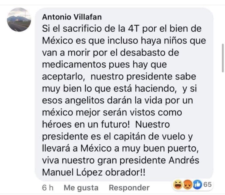 Y así el pensamiento FANÁTICO de algunos seguidores y vehementes defensores de la 4T. Me da terror! 👇👇👇